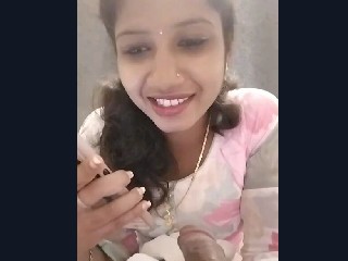 Cheater bhabi giving Handjob to lover while talking on phone with another male clear audio