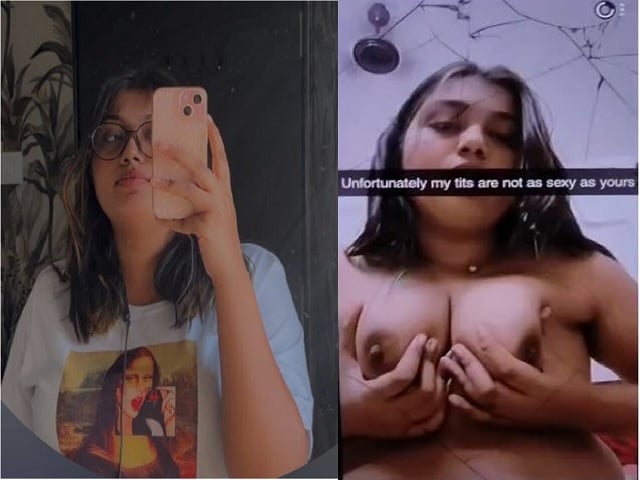 Horny girl pressing boobs viral nude photos