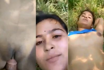 Guy fucks his 18-year-old GF’s pussy in Indian outdoor sex